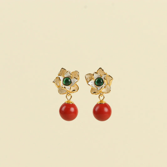 Vitality Vermilion Cinnabar Earrings