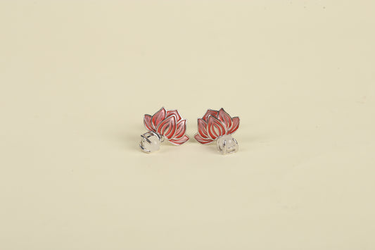 Lotus Enlightenment Enamel & Jade Earrings