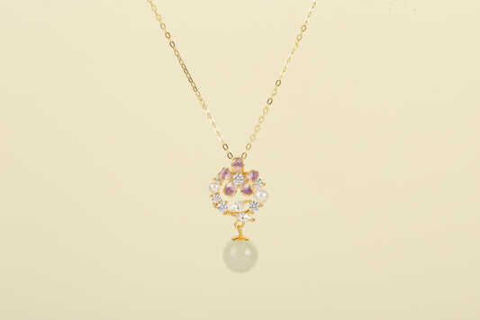 Serenity Bloom Jade Drop Necklace